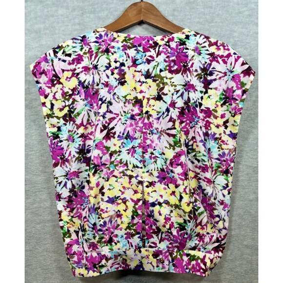 Cabi‎ Women's Eden Floral Wrap Sleeveless Blouse M Multicolor Summer - Picture 5 of 6